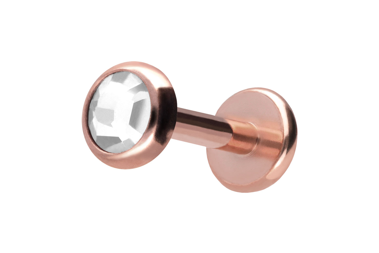 Titan Labret Piercing mit Push Fit KRISTALLDISC